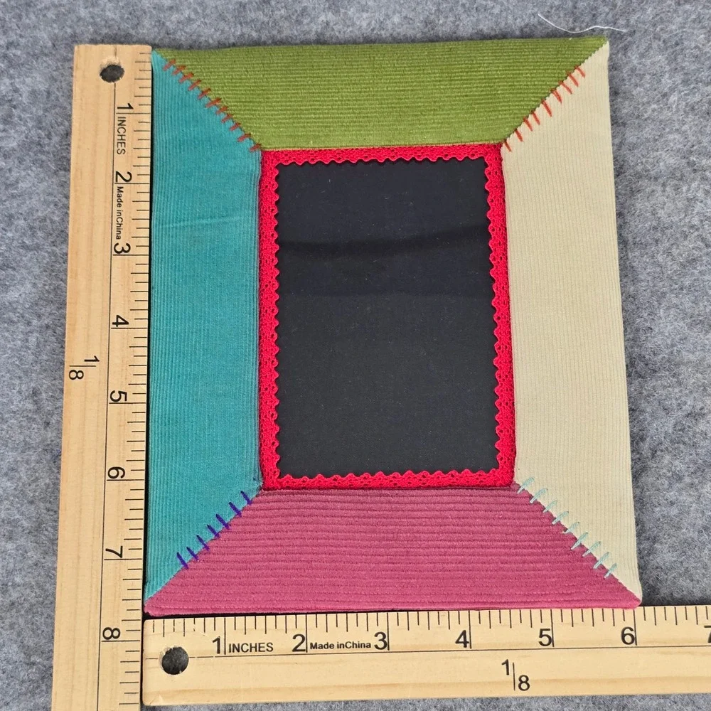 Nook Nook 5- Picture Frames Multicolor Patchwork Corduroy Handcrafted Thai
